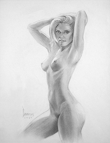 female nude drawing