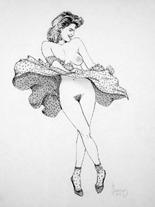 female nude drawing