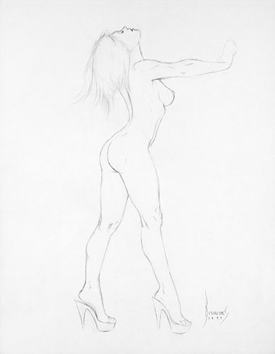 female nude drawing