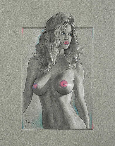 female nude drawing